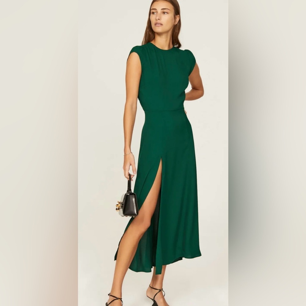 Reformation Green Sleeveless Dress